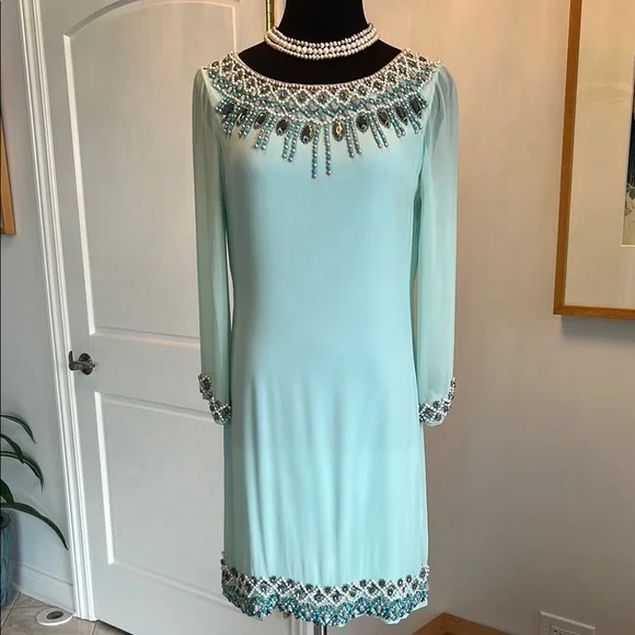 slim fit dress slacks Mint Floral Silk Dress|Dress main image 0